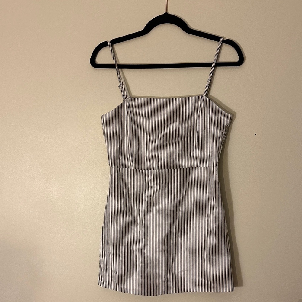 Pull&Bear Black and White Striped Mini Dress